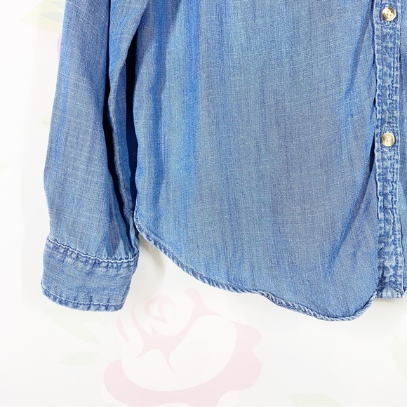 American Eagle Outfitters AEO Chambray Denim Boyfriend Button Down Shirt S - Picture 4 of 12